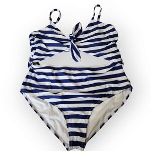 Hermosa Beach Dreams Blue & White Stripe Nautical Stripe Suit 1X